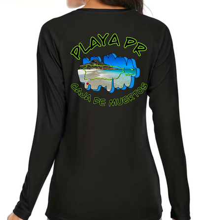 Women's Long Sleeve Rash Guard Isla Caja de Muertos, PR