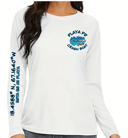 Women's UPF50+ rash guard long Sleeve Crash boat, Aguadilla P.R