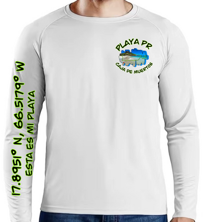 Mens Long Sleeve UPF50 Rash Guard Isla Caja De Muertos