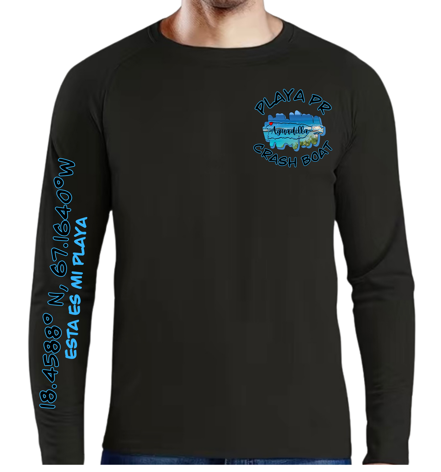 Men's UPF50+ rash guard long sleeve Crash Boat, Aguadilla P.R