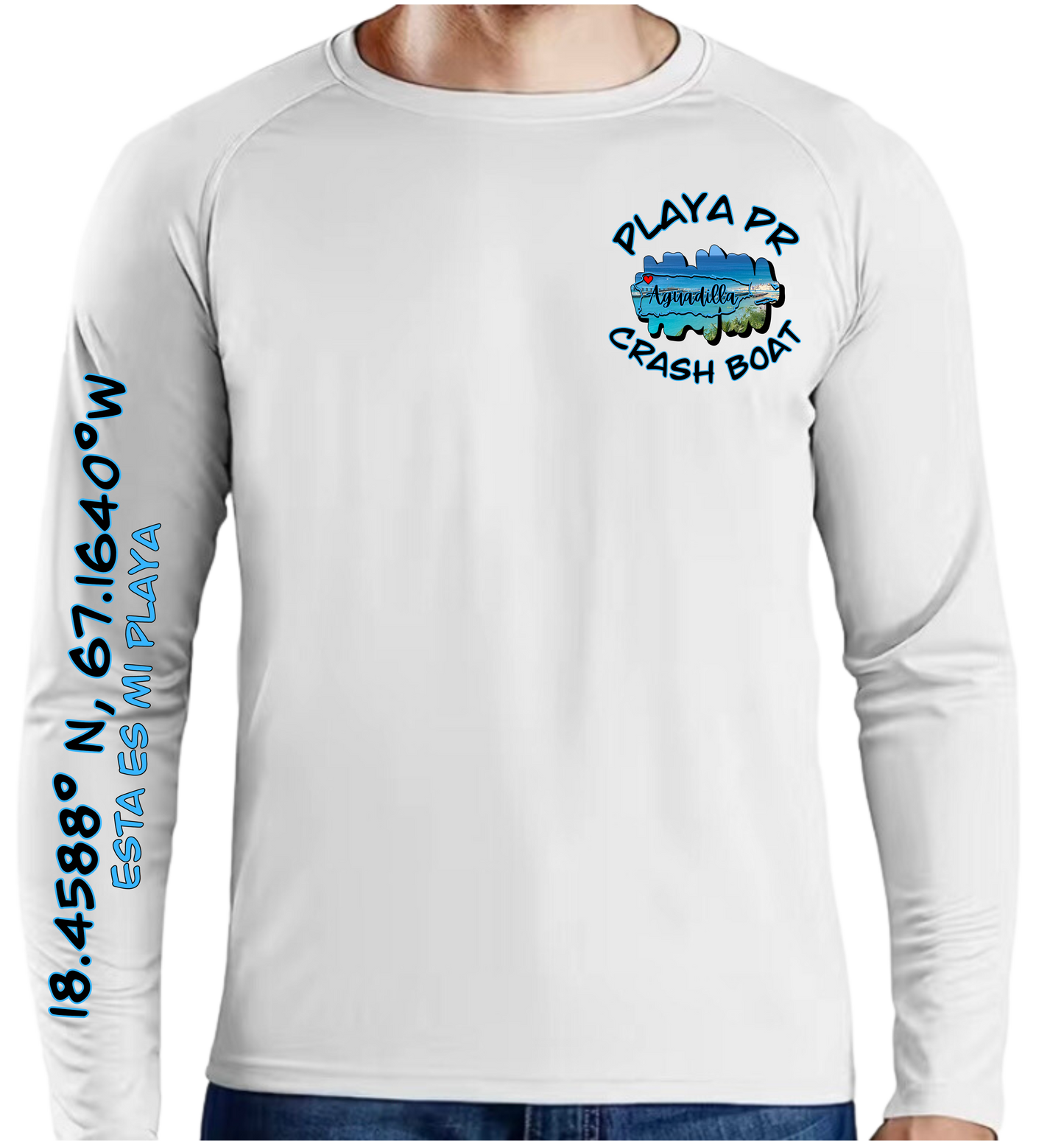 Men's UPF50+ rash guard long sleeve Crash Boat, Aguadilla P.R