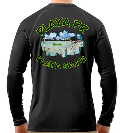 Men's UPF50+ Long Sleeve Rash Guard Playa Santa, Guanica P.R