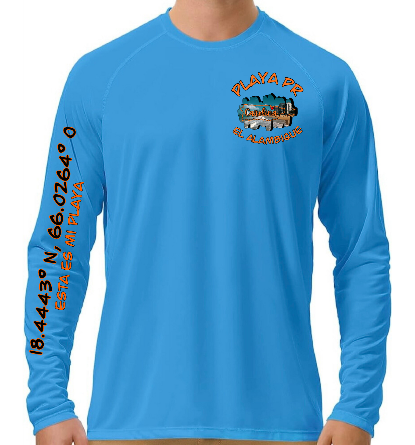 Men's UPF 50+ Long Sleeve Rash Guard El Alambique, Carolina P.R