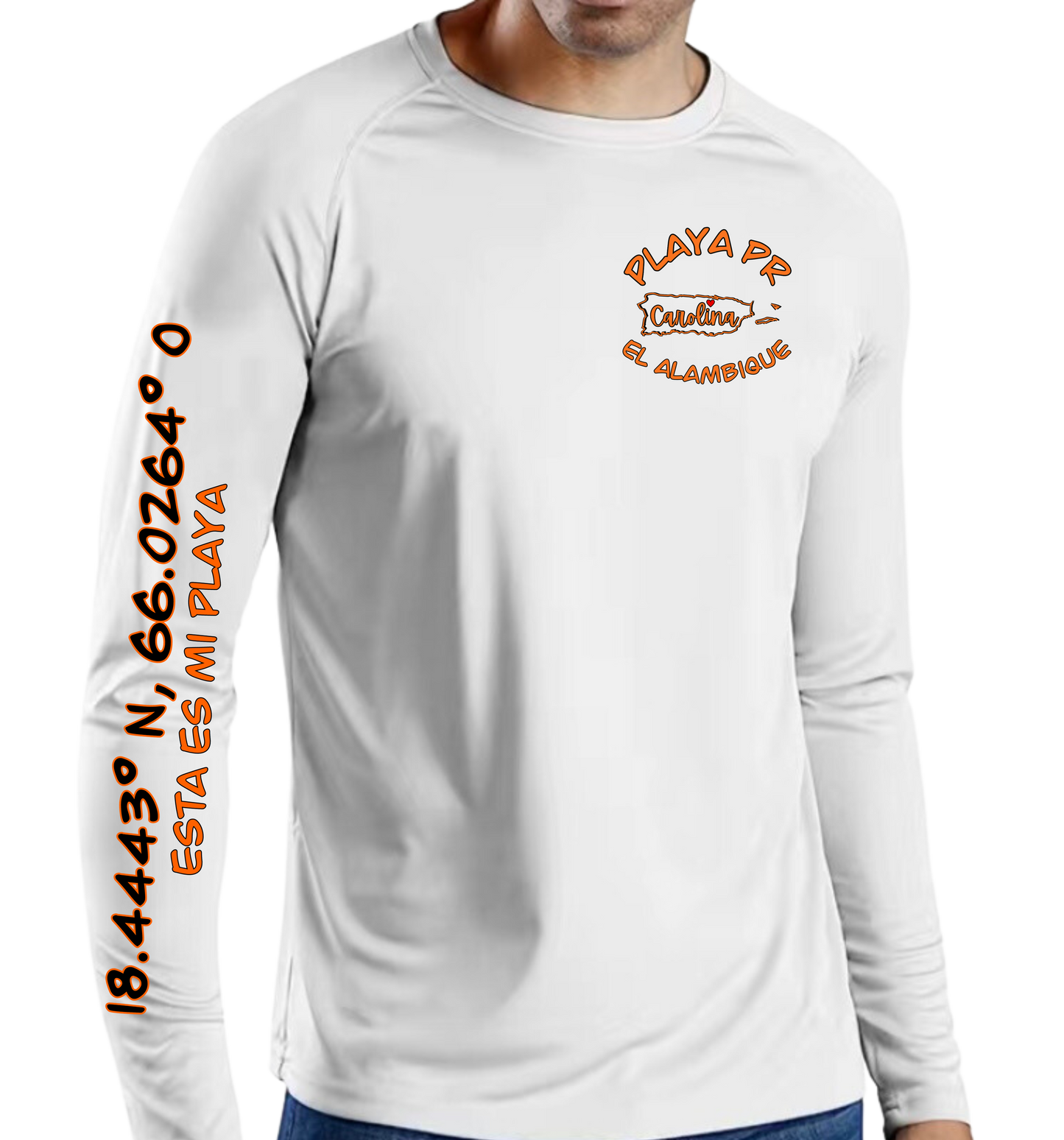 Men's UPF 50+ Long Sleeve Rash Guard El Alambique, Carolina P.R