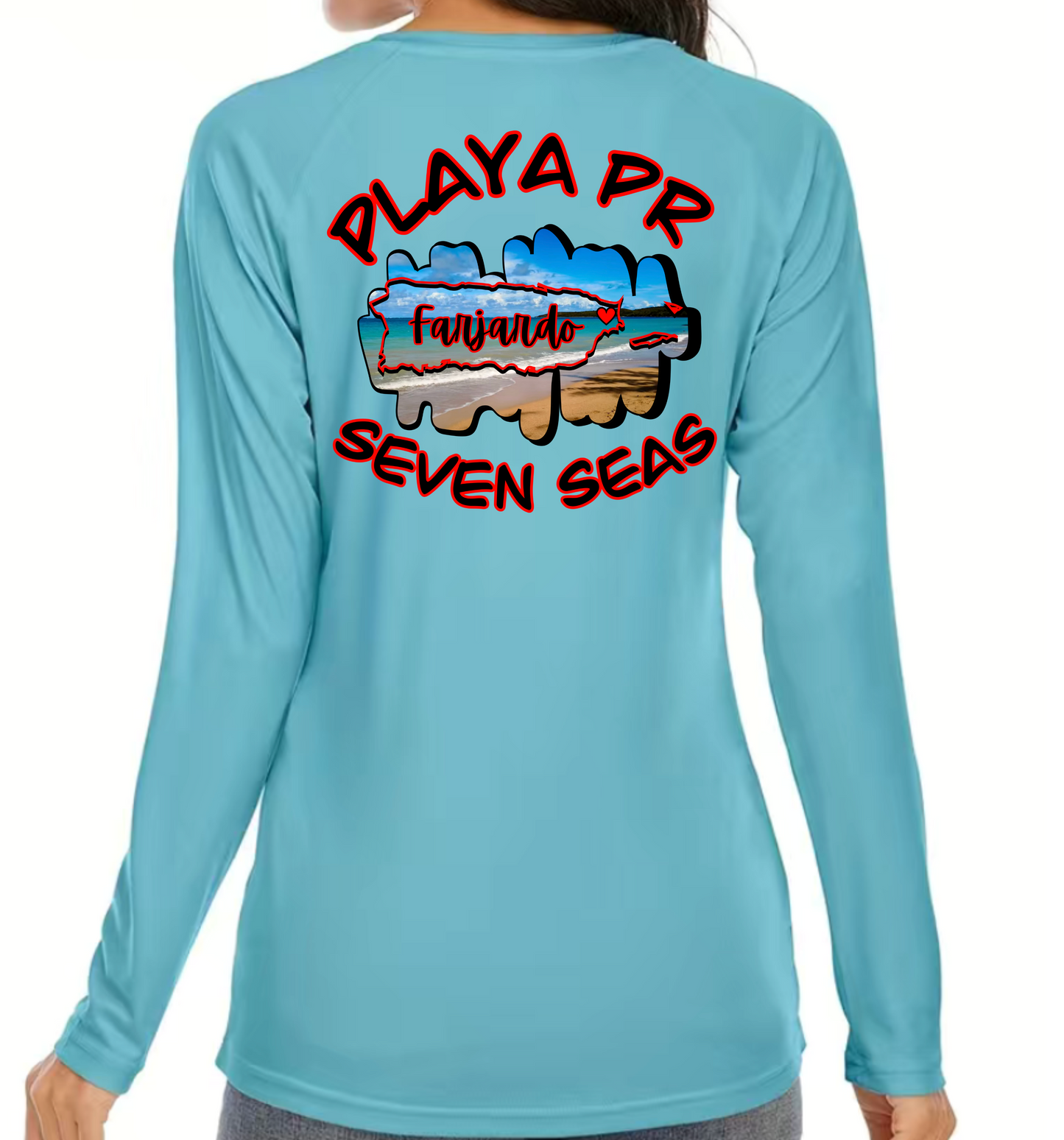 Womens UPF50+ rash guard long sleeve Seven Seas, Fajardo P.R