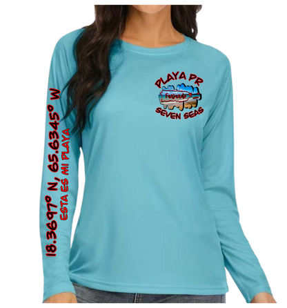 Womens UPF50+ rash guard long sleeve Seven Seas, Fajardo P.R