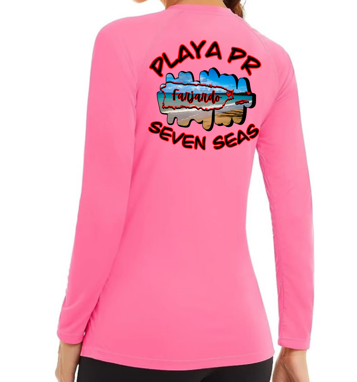 Womens UPF50+ rash guard long sleeve Seven Seas, Fajardo P.R