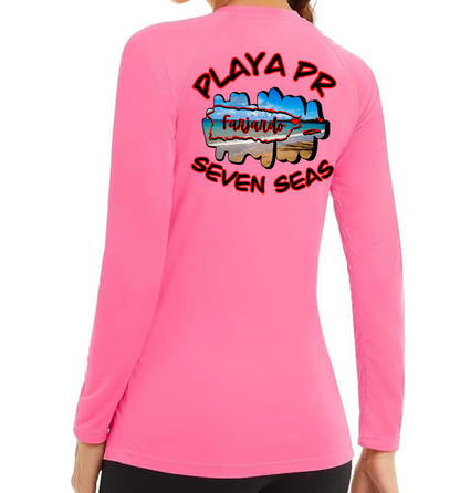 Womens UPF50+ rash guard long sleeve Seven Seas, Fajardo P.R