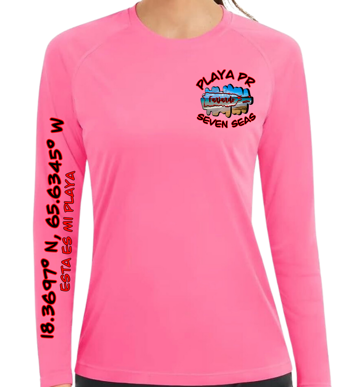 Womens UPF50+ rash guard long sleeve Seven Seas, Fajardo P.R