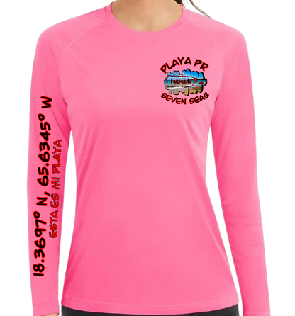 Womens UPF50+ rash guard long sleeve Seven Seas, Fajardo P.R