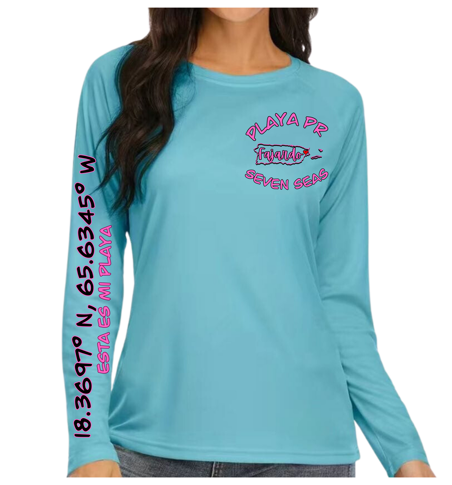 Womens UPF50+ rash guard long sleeve Seven Seas, Fajardo P.R