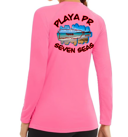 Womens UPF50+ rash guard long sleeve Seven Seas, Fajardo P.R