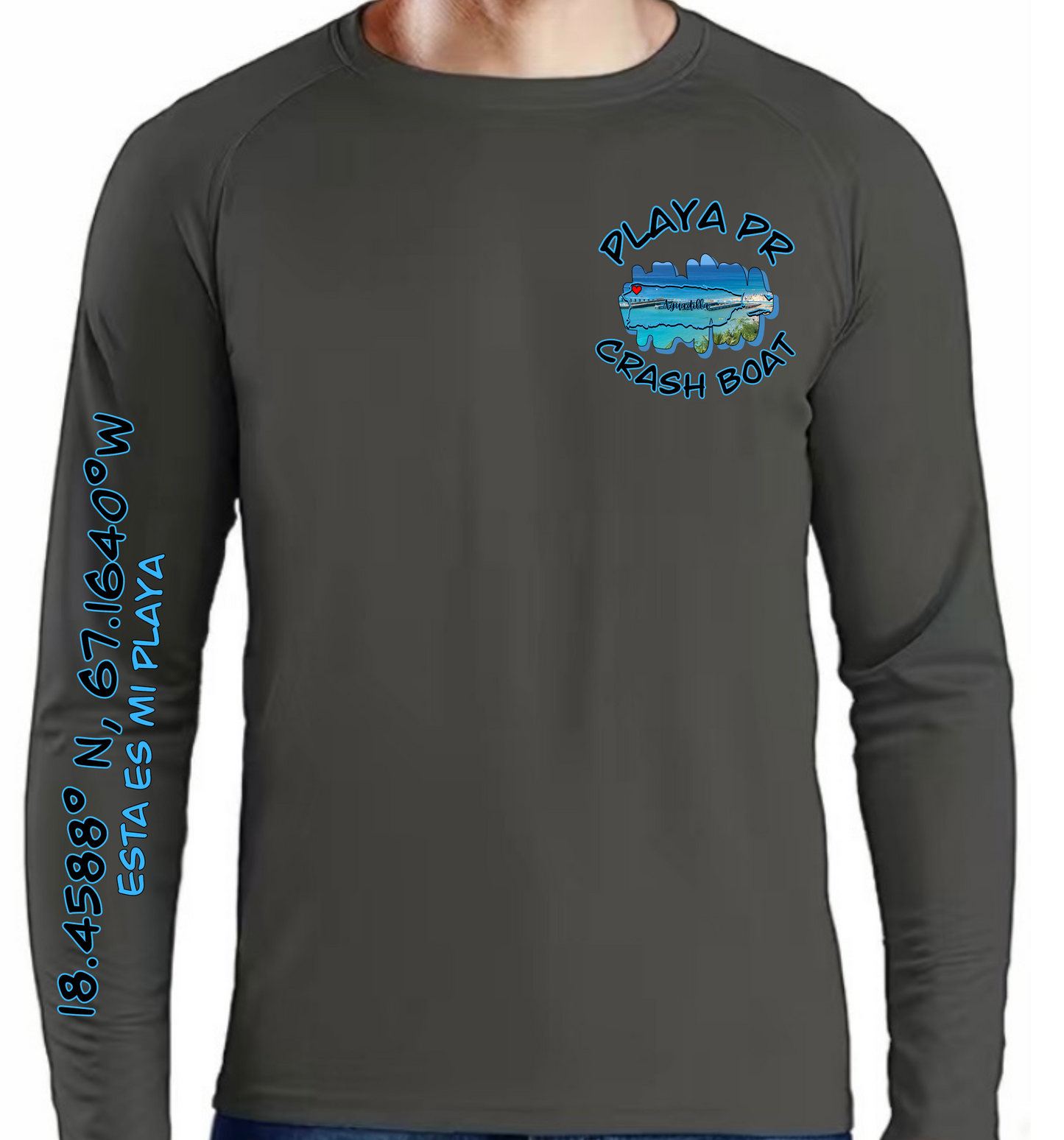 Men's UPF50+ rash guard long sleeve Crash Boat, Aguadilla P.R