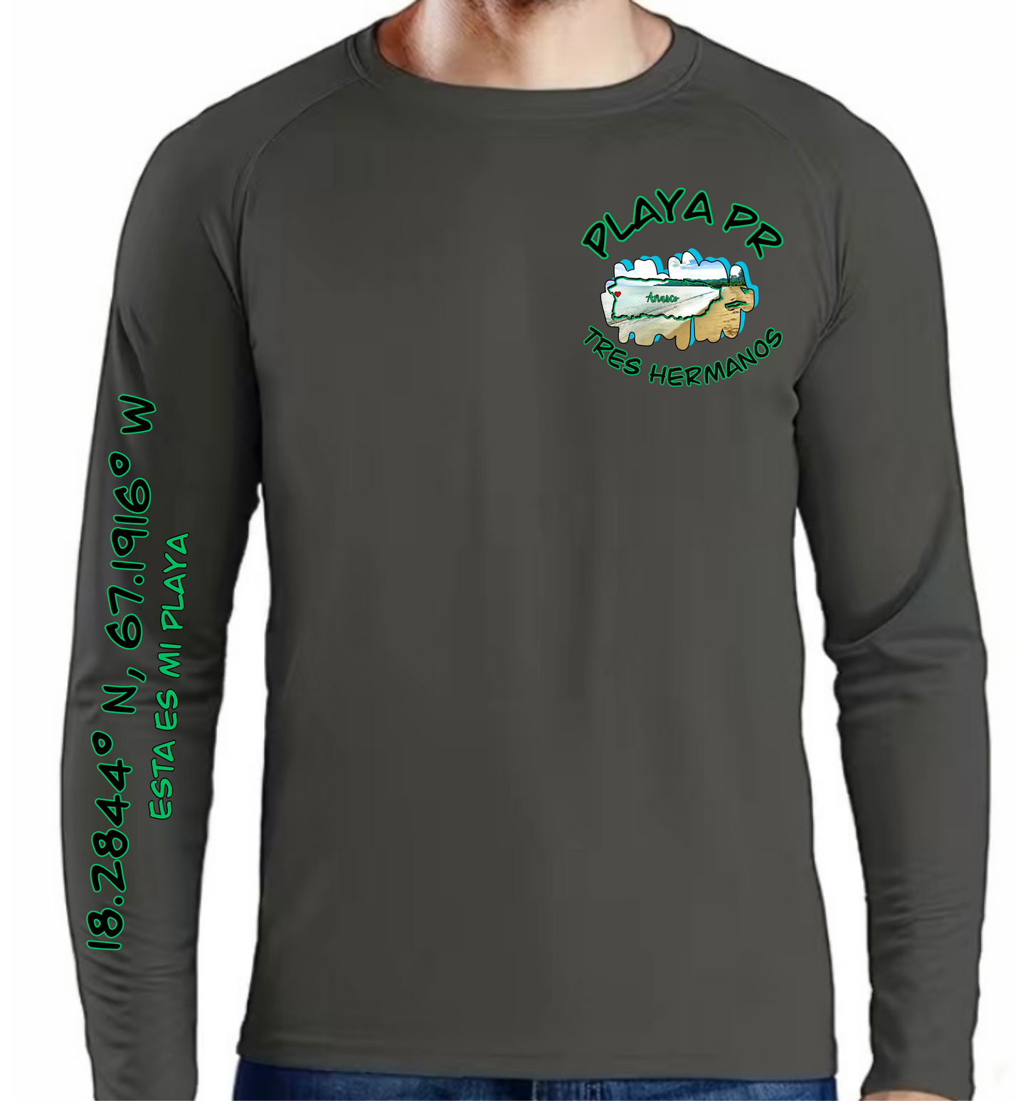 Men's UPF50+ rash guard long sleeve Tres Hermanos, Añasco P.R