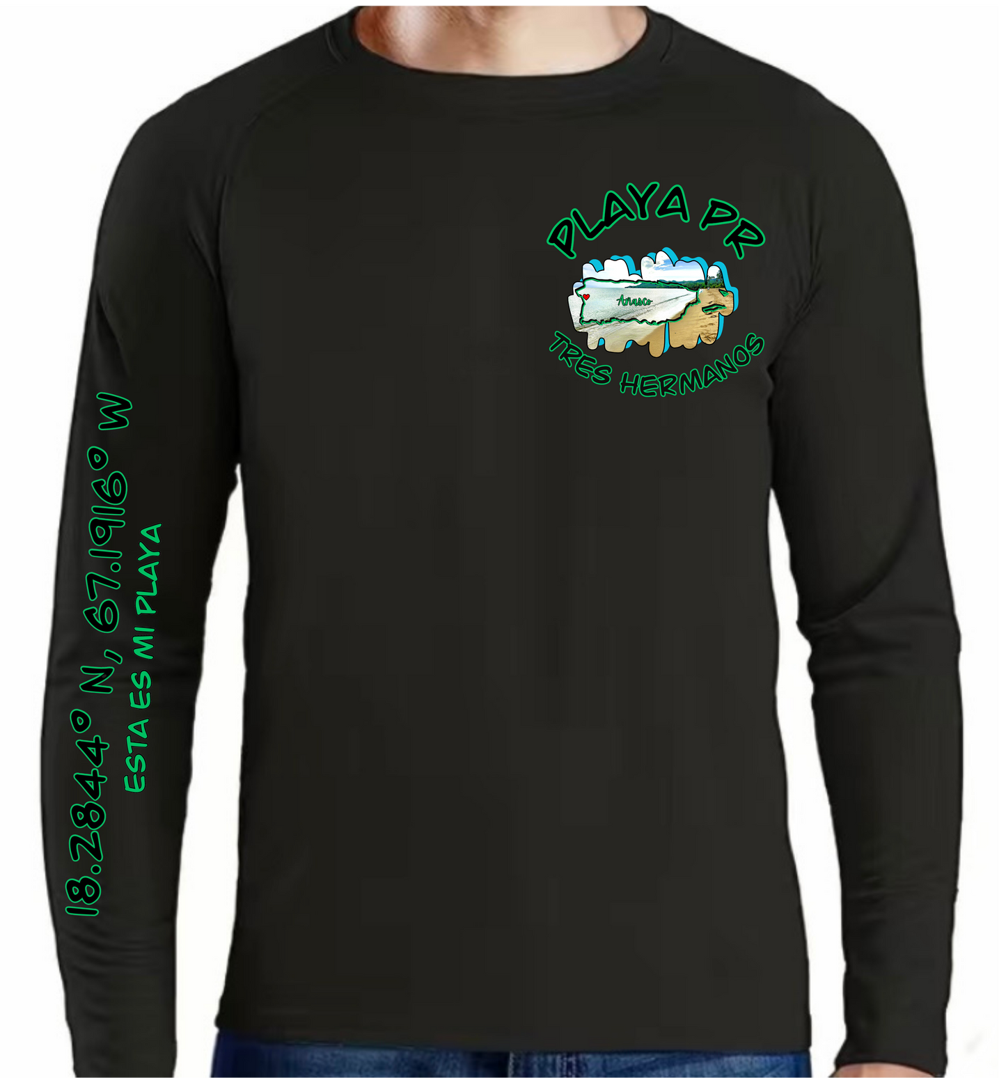 Men's UPF50+ rash guard long sleeve Tres Hermanos, Añasco P.R
