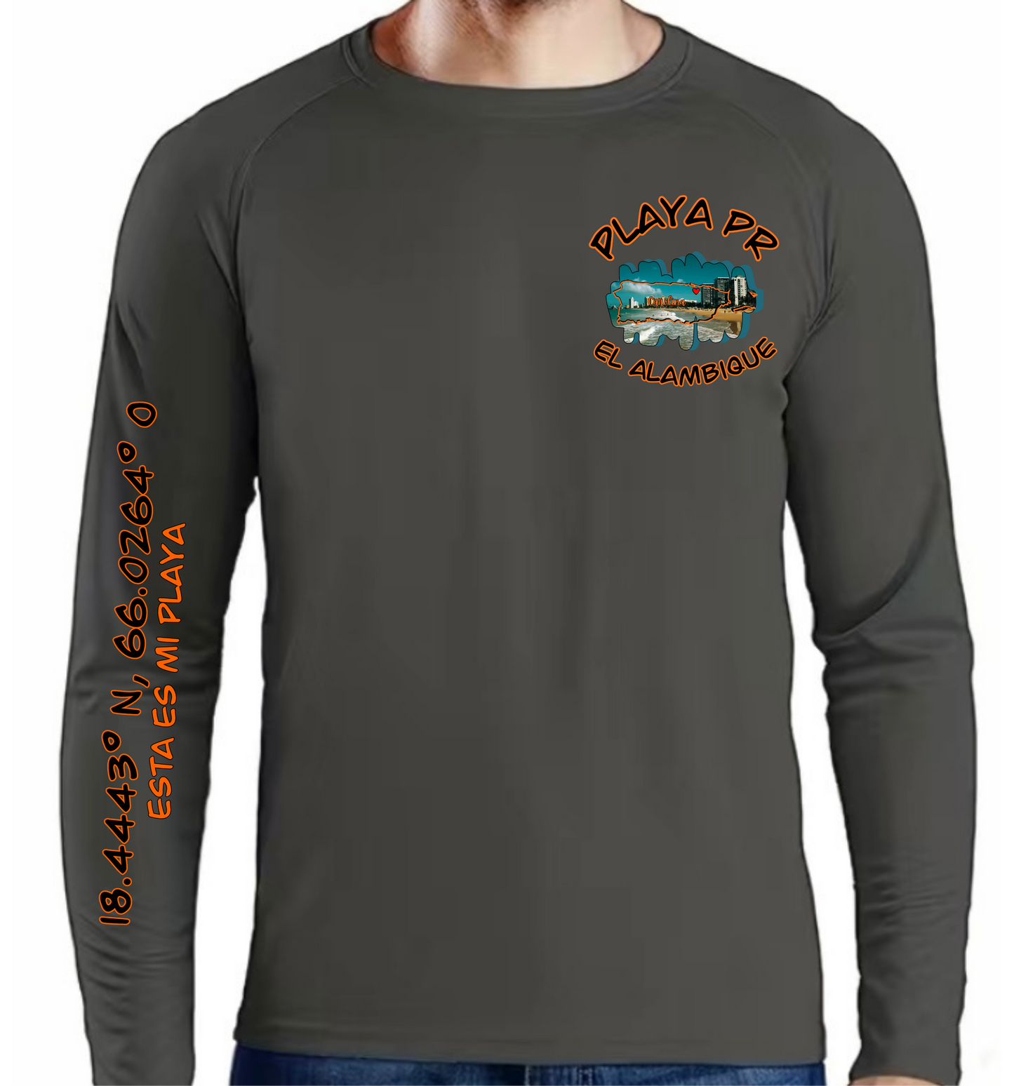 Men's UPF 50+ Long Sleeve Rash Guard El Alambique, Carolina P.R