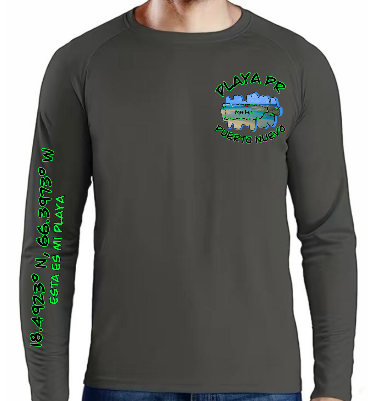 Men's UPF50+ rash guard long sleeve Puerto Nuevo, Vega Baja P.R