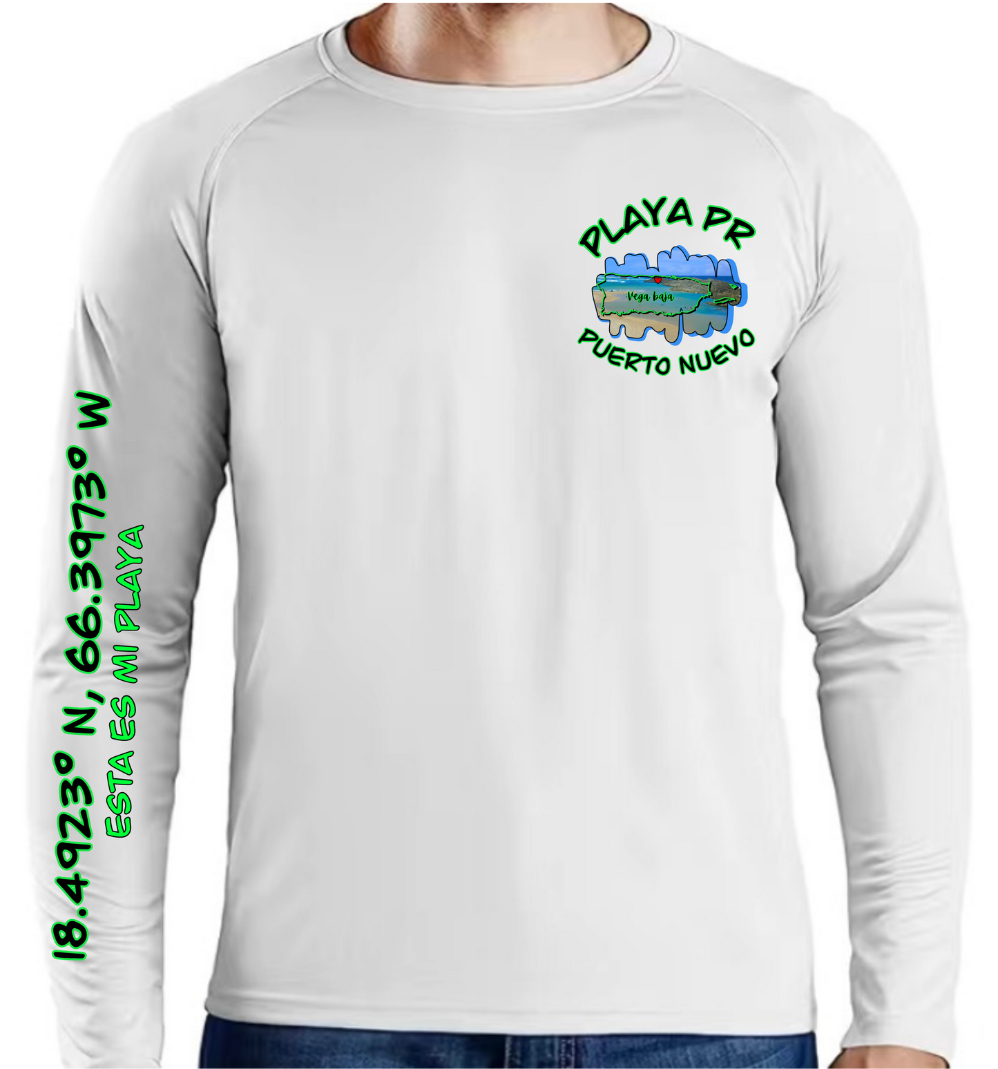 Men's UPF50+ rash guard long sleeve Puerto Nuevo, Vega Baja P.R