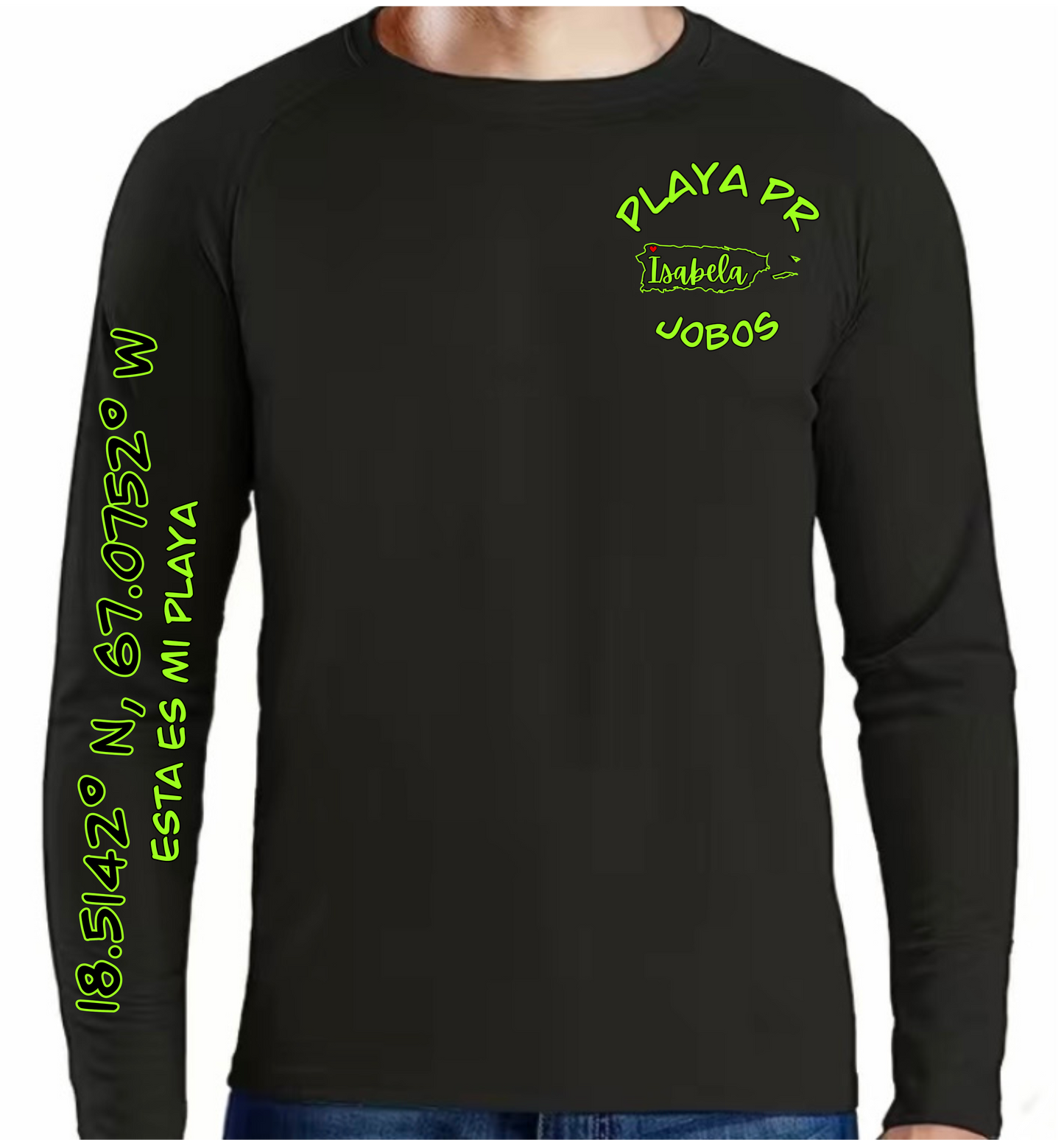 Men's UPF50+ rash guard Long Sleeve Jobos, Isabela P.R