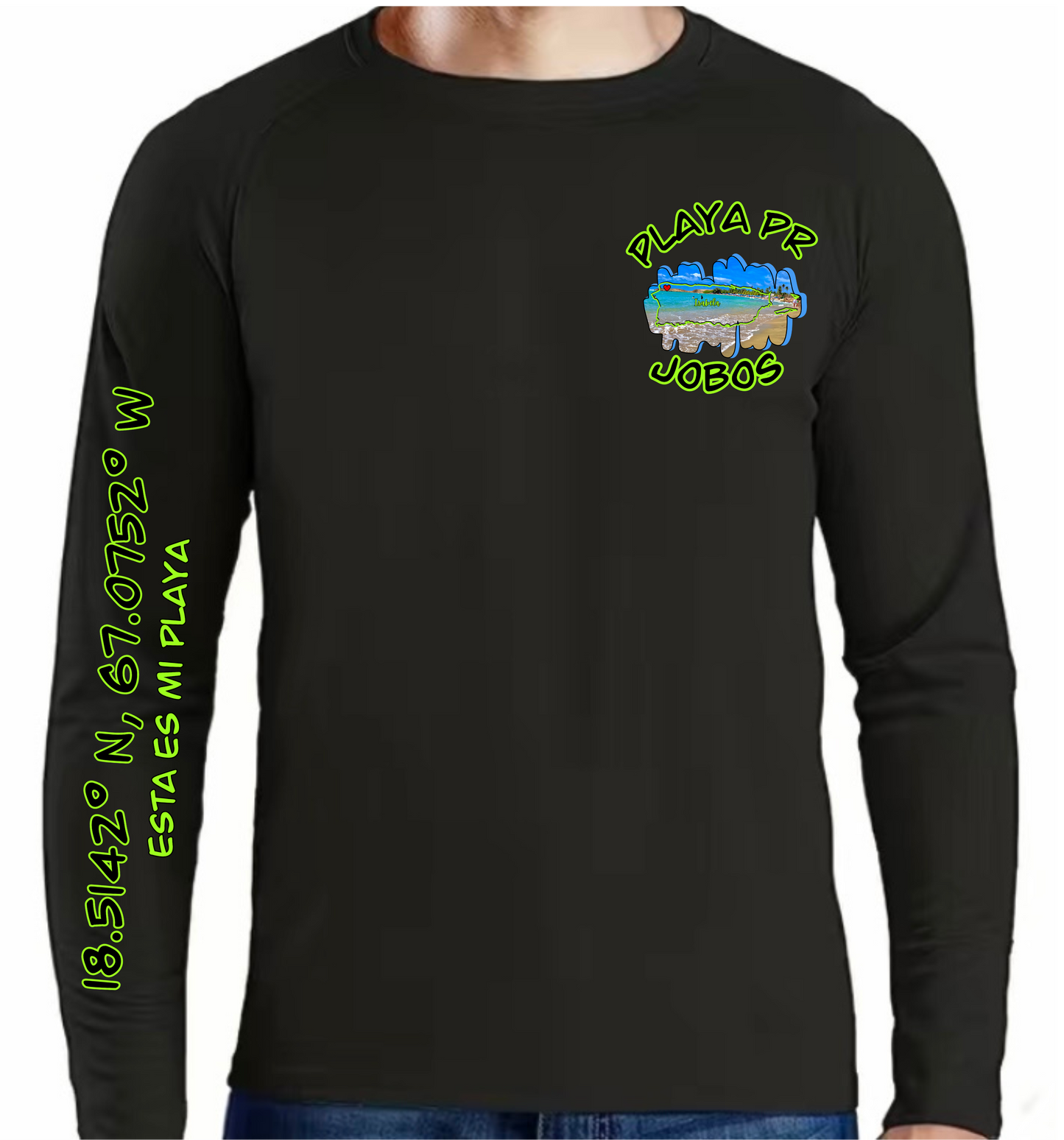Men's UPF50+ rash guard Long Sleeve Jobos, Isabela P.R