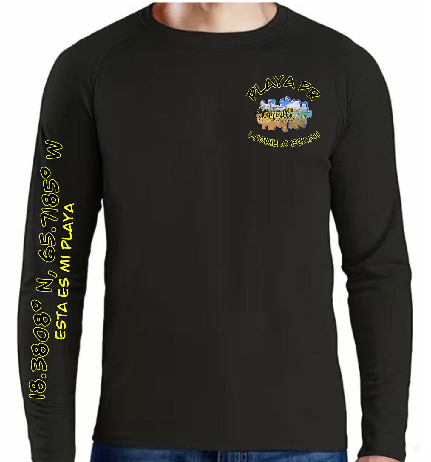 Men's UPF50+ rash guard long sleeve Luquillo beach, Luquillo P.R