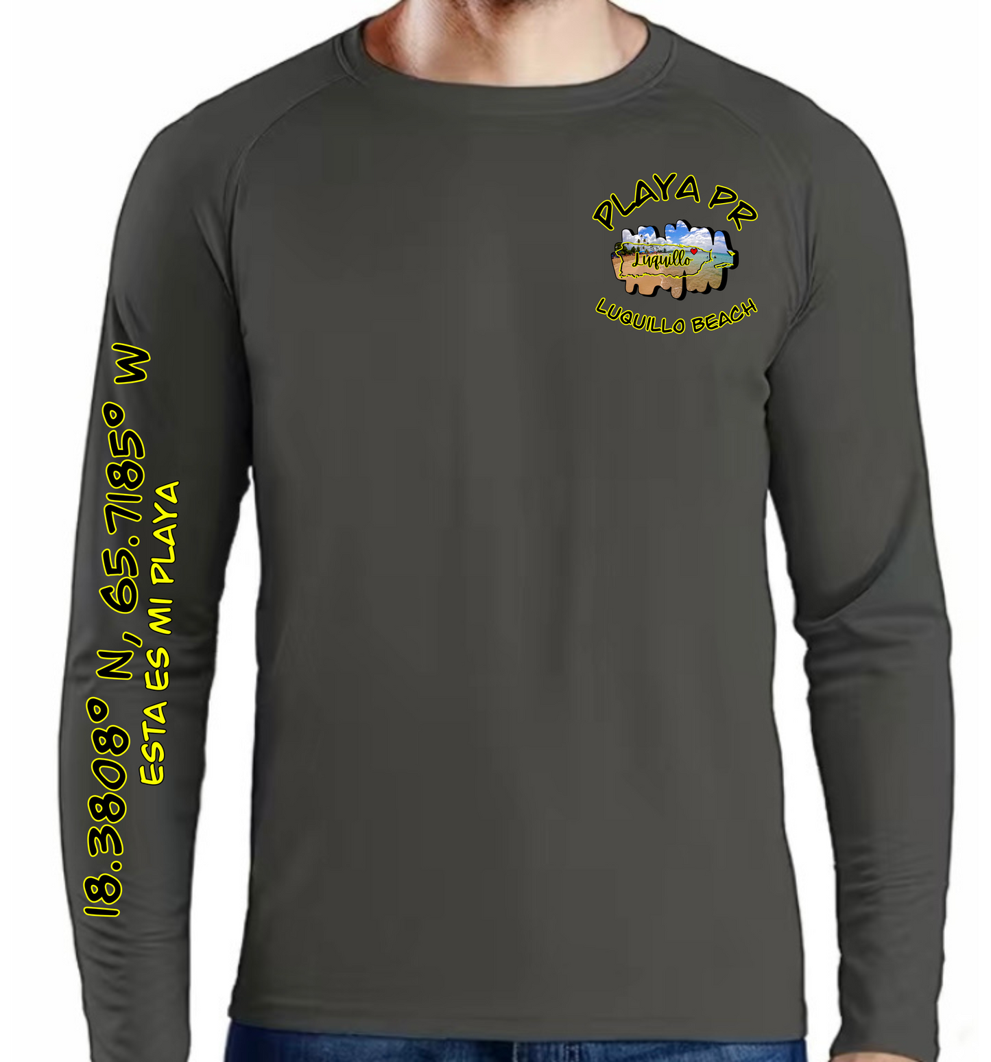 Men's UPF50+ rash guard long sleeve Luquillo beach, Luquillo P.R