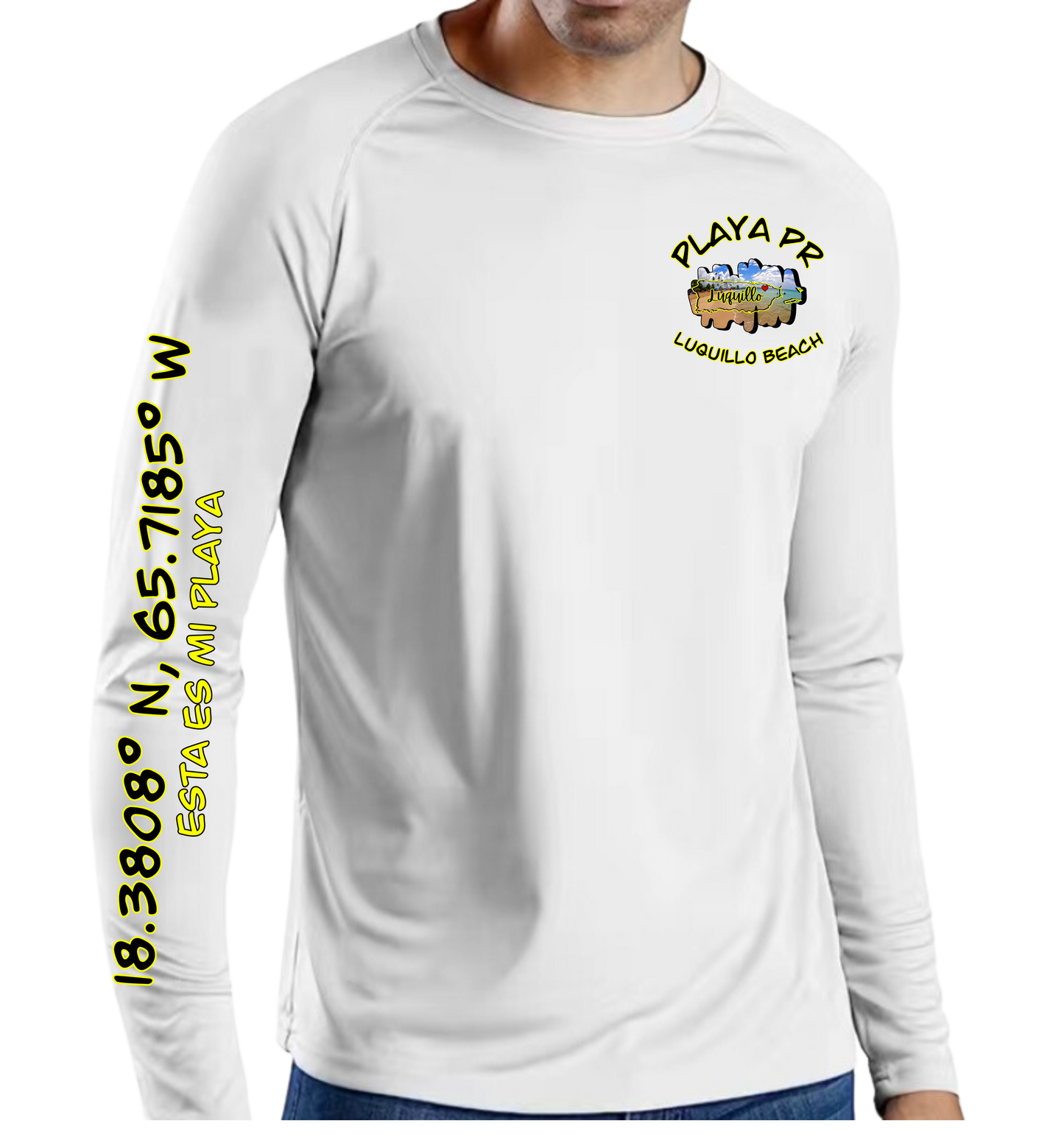 Men's UPF50+ rash guard long sleeve Luquillo beach, Luquillo P.R