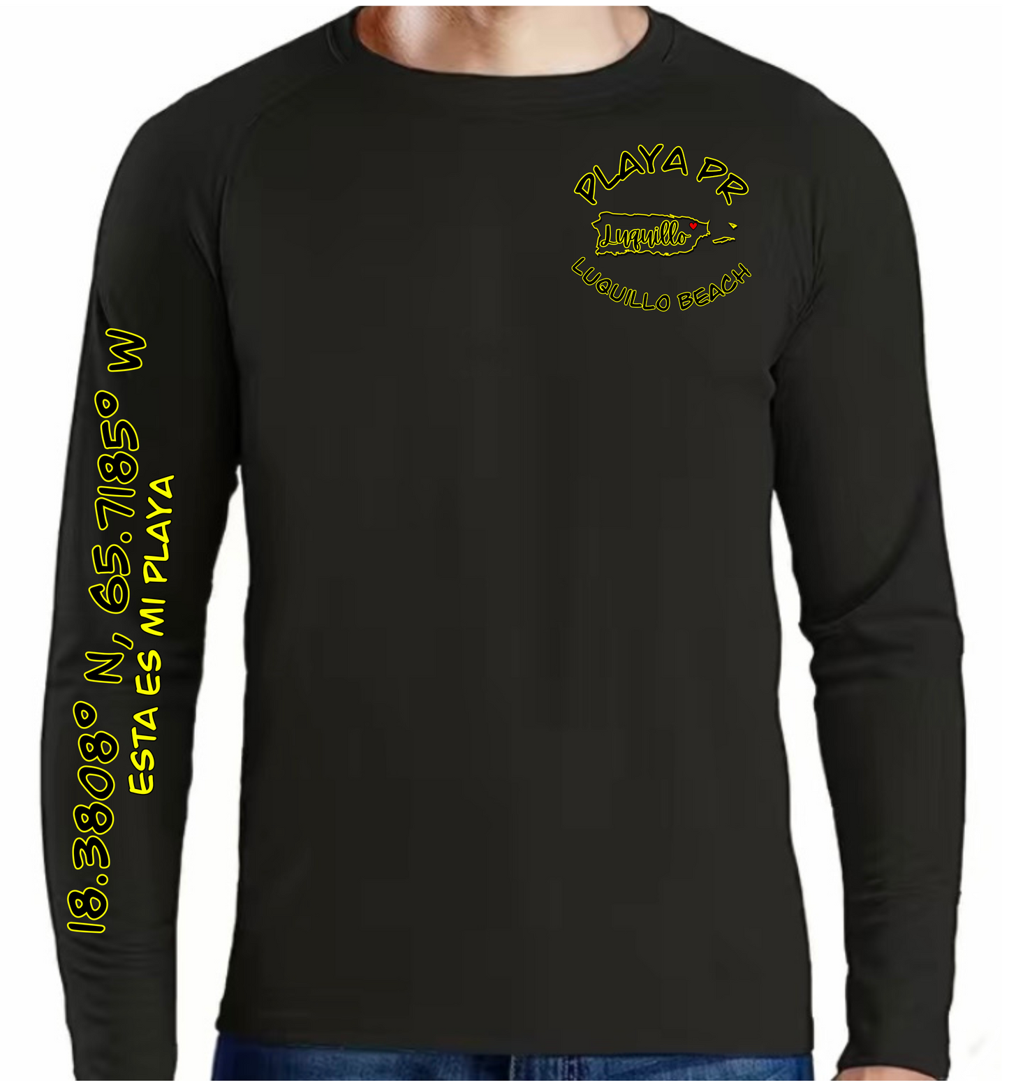 Men's UPF50+ rash guard long sleeve Luquillo beach, Luquillo P.R