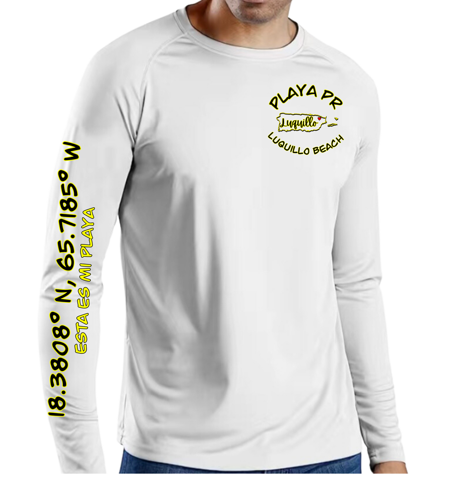 Men's UPF50+ rash guard long sleeve Luquillo beach, Luquillo P.R