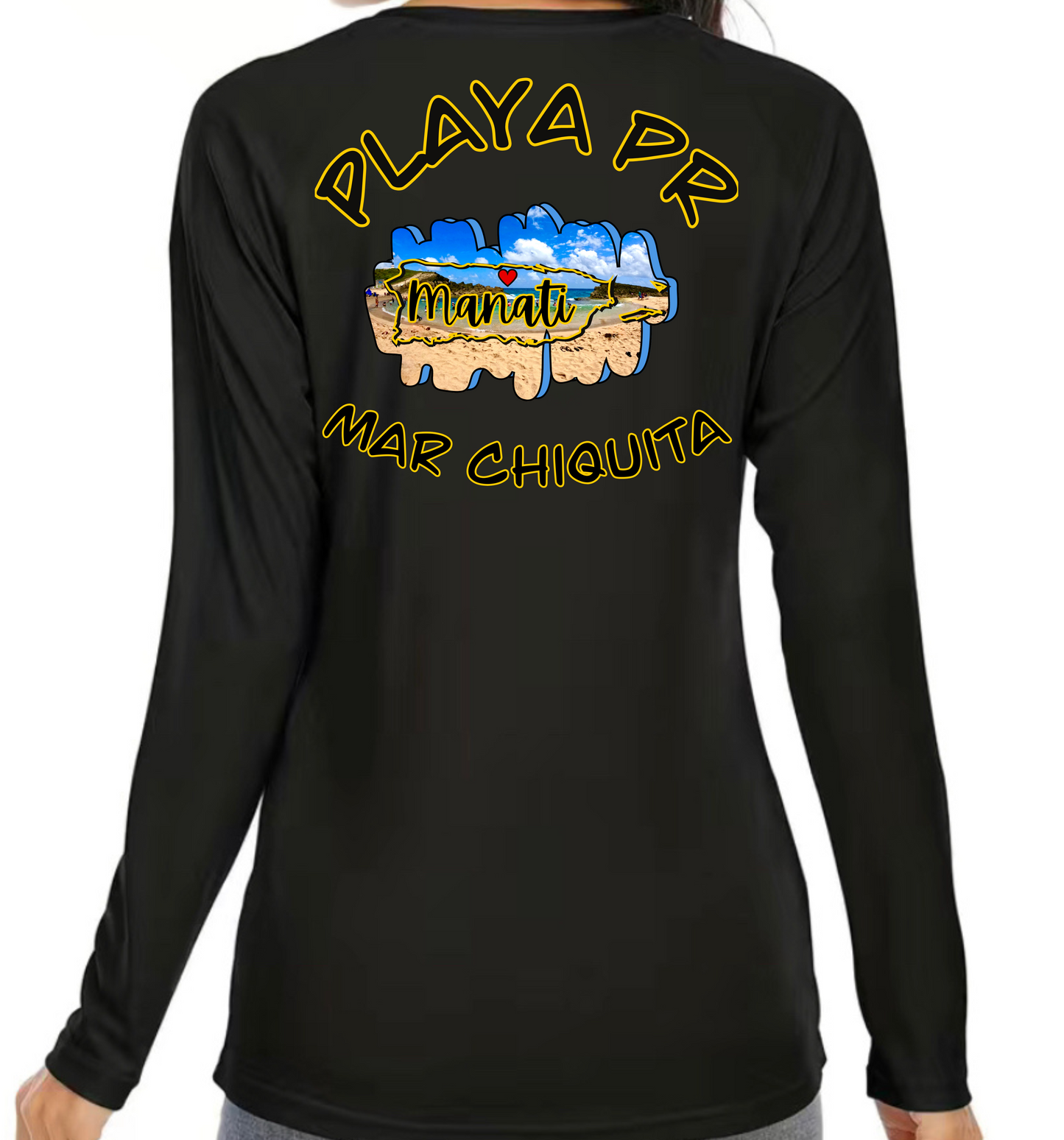 Womens UPF50+ rash guard long sleeve Mar Chiquita, Manati P.R