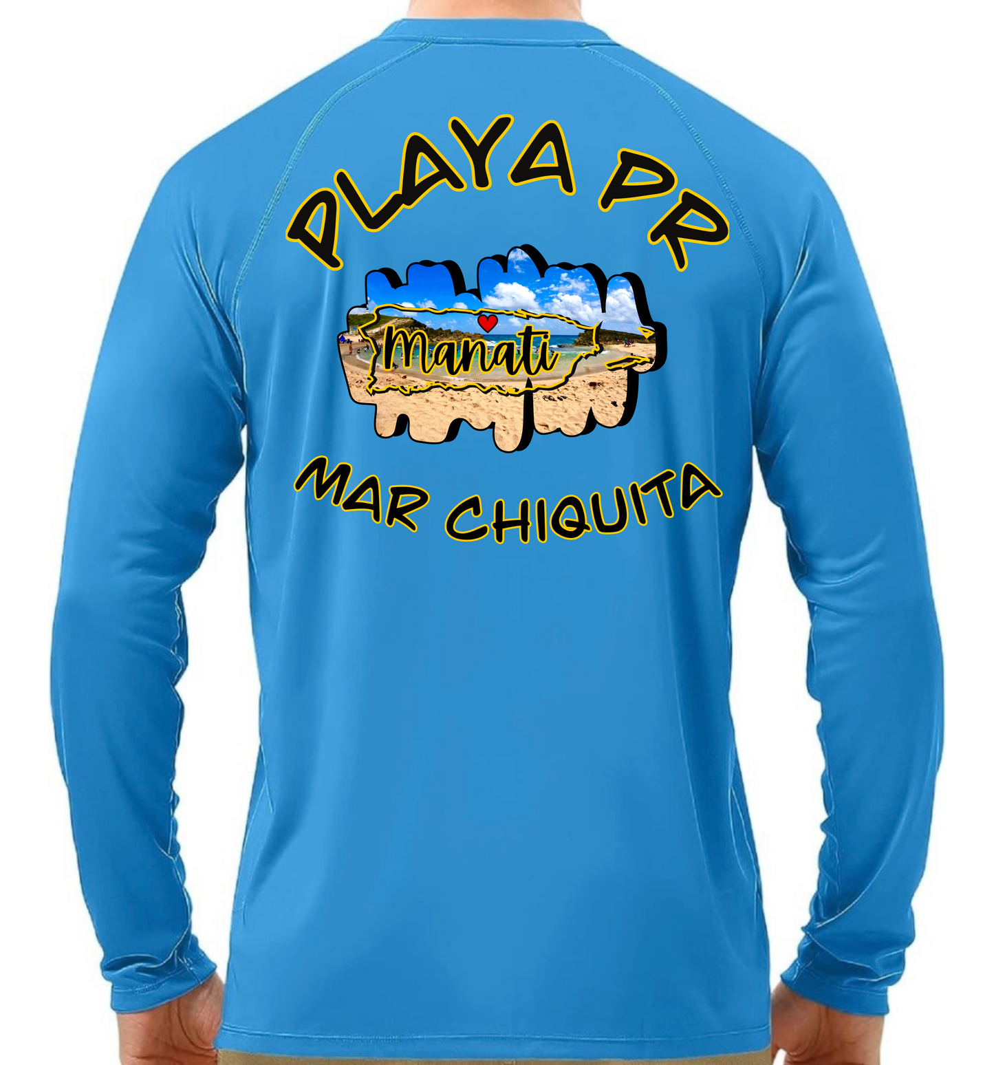 Men's UPF50+ rash guard Long Sleeve Mar Chiquita, Manati P.R