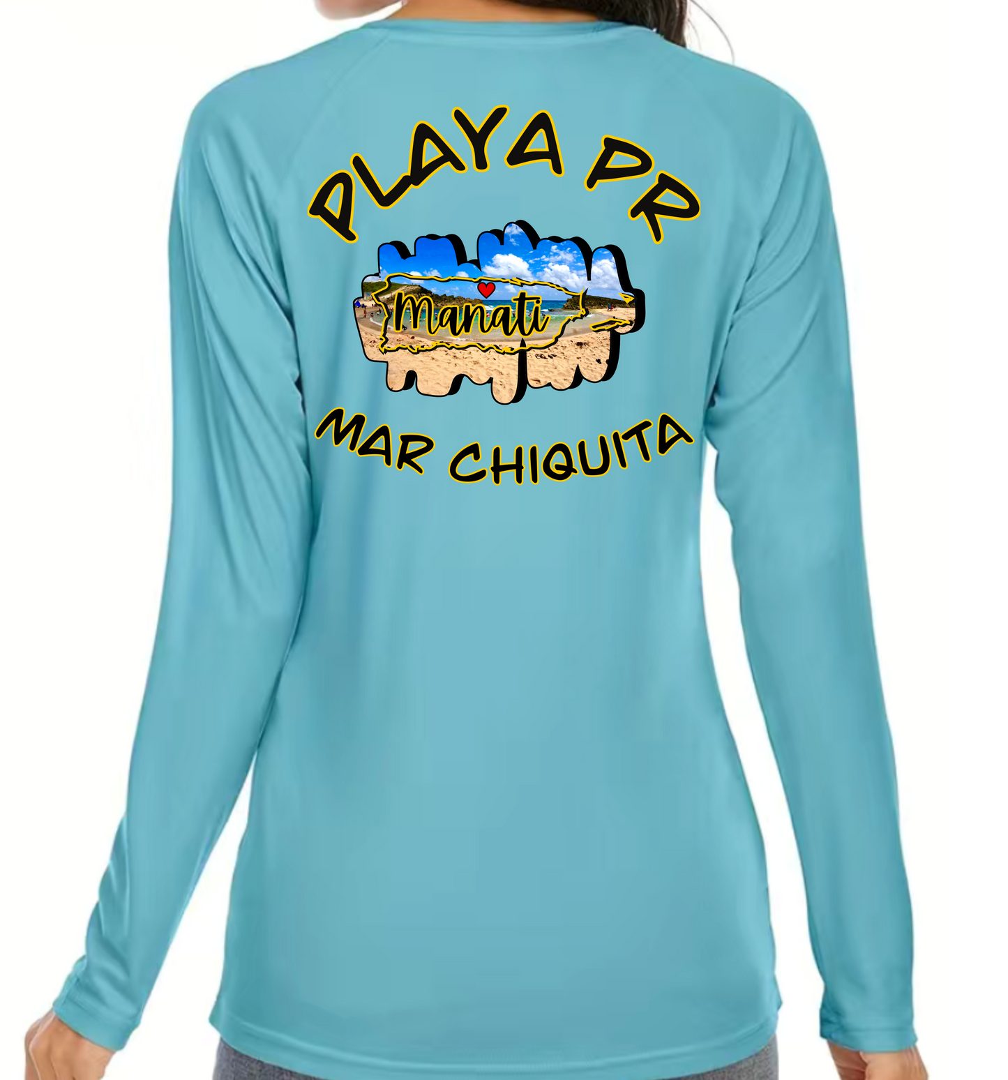 Womens UPF50+ rash guard long sleeve Mar Chiquita, Manati P.R