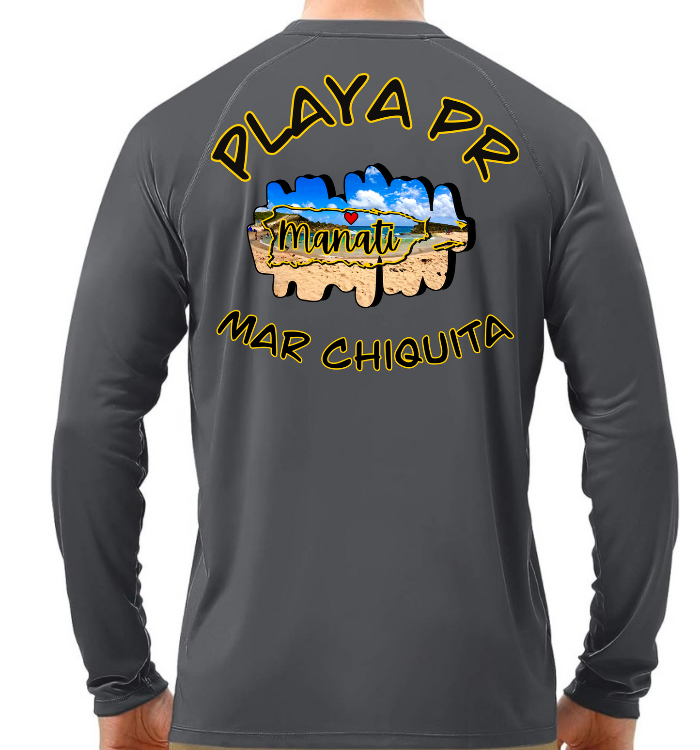 Men's UPF50+ rash guard Long Sleeve Mar Chiquita, Manati P.R