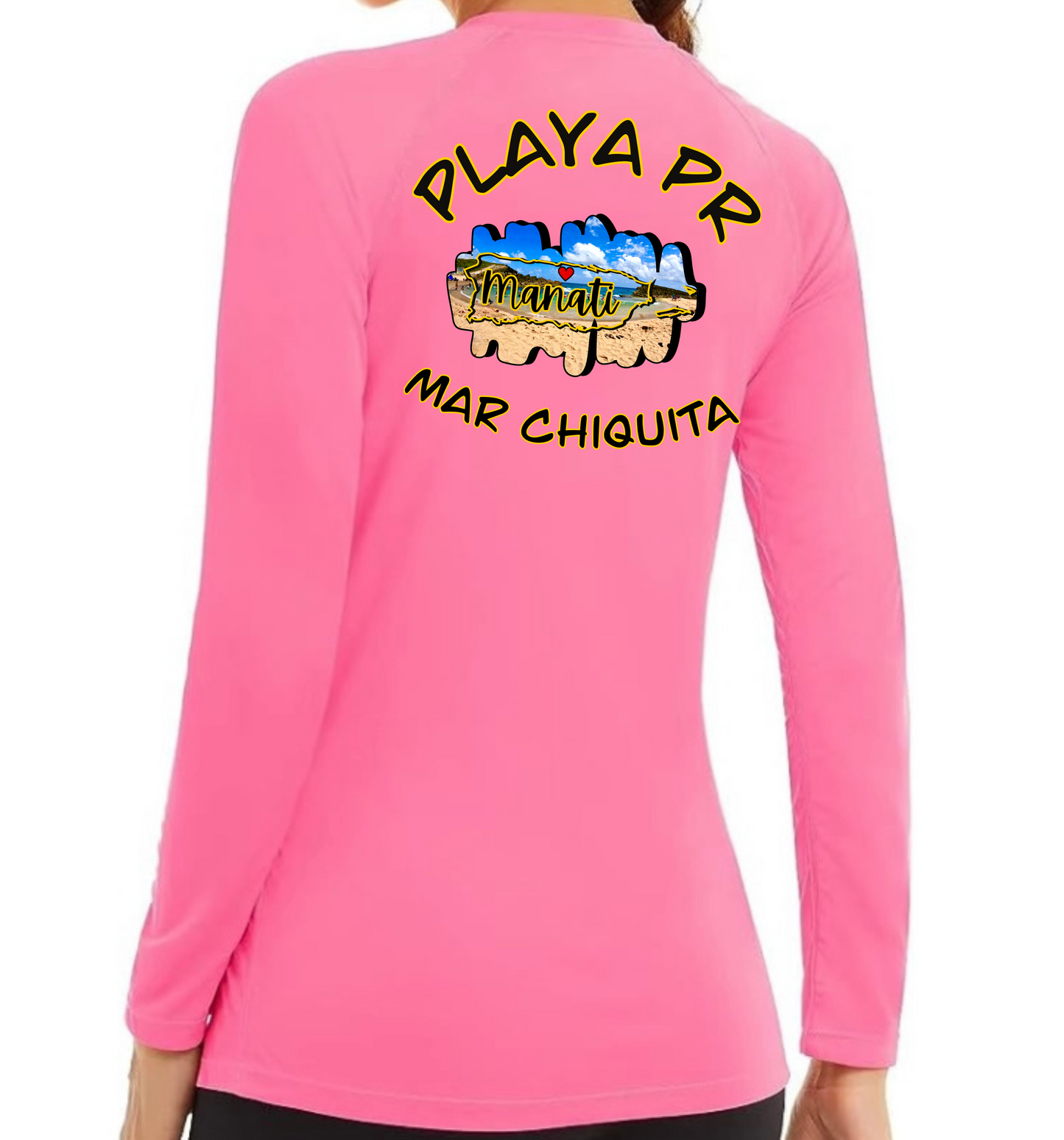 Womens UPF50+ rash guard long sleeve Mar Chiquita, Manati P.R