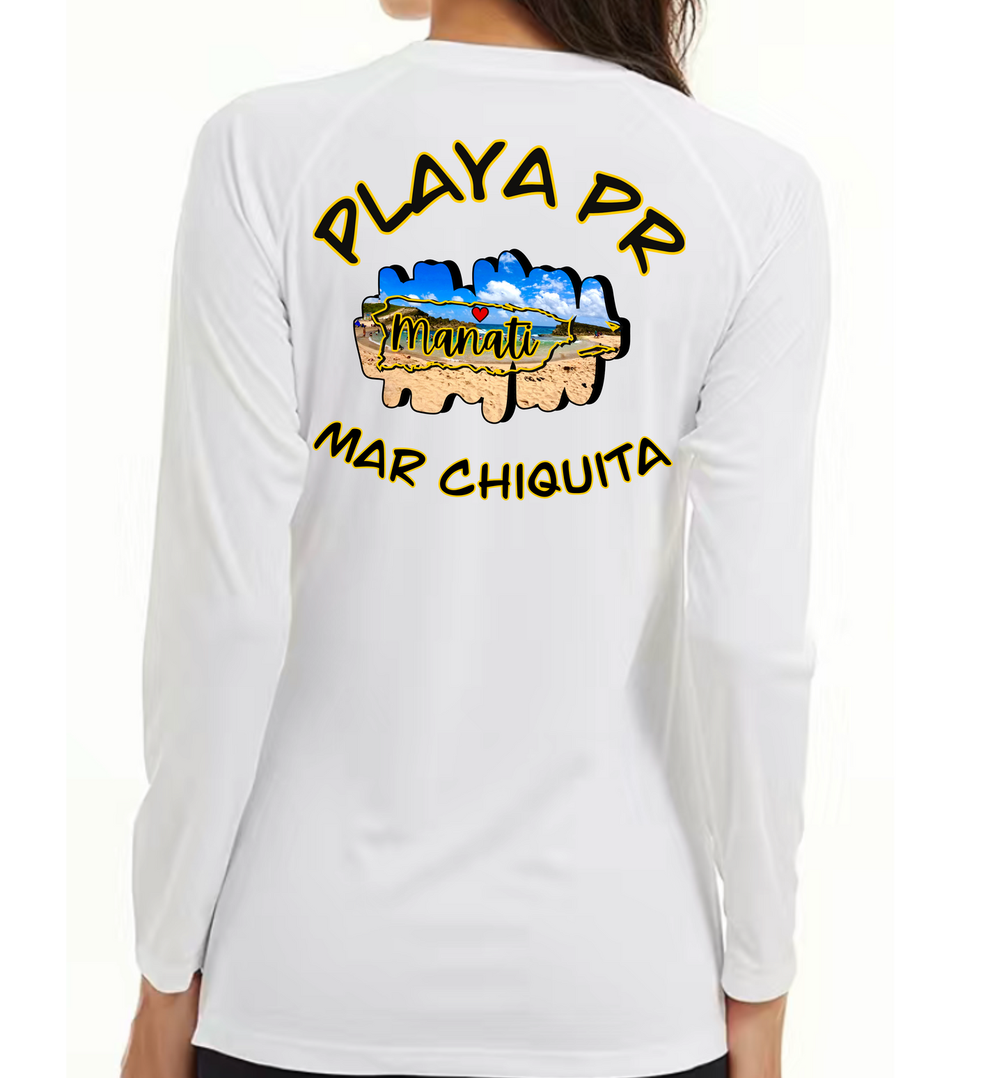 Womens UPF50+ rash guard long sleeve Mar Chiquita, Manati P.R