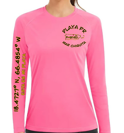 Womens UPF50+ rash guard long sleeve Mar Chiquita, Manati P.R