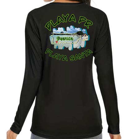 Women's UPF 50+ rash guard long sleeve Playa Santa, Guanica P.R
