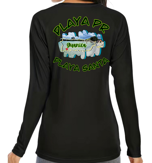 Women's UPF 50+ rash guard long sleeve Playa Santa, Guanica P.R