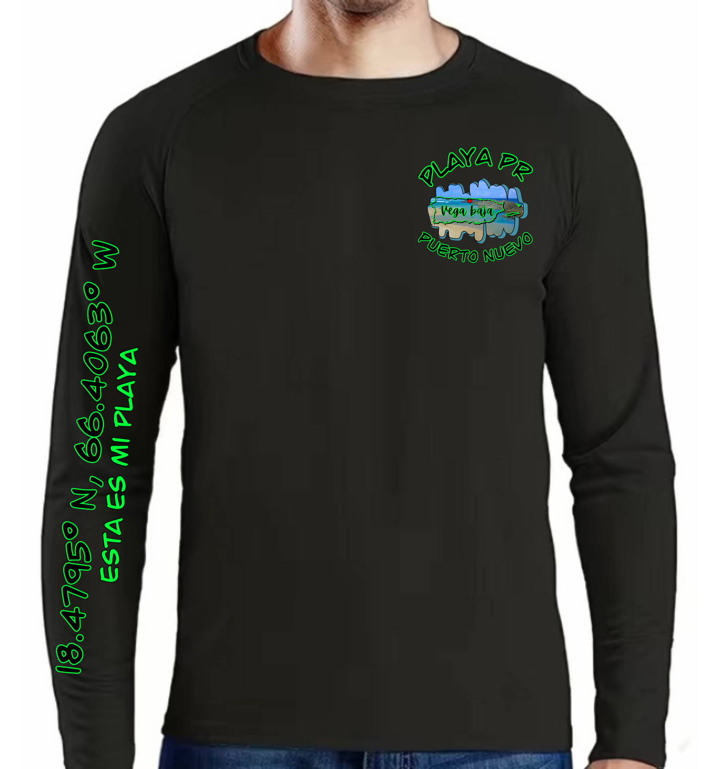 Men's UPF50+ rash guard long sleeve Puerto Nuevo, Vega Baja P.R