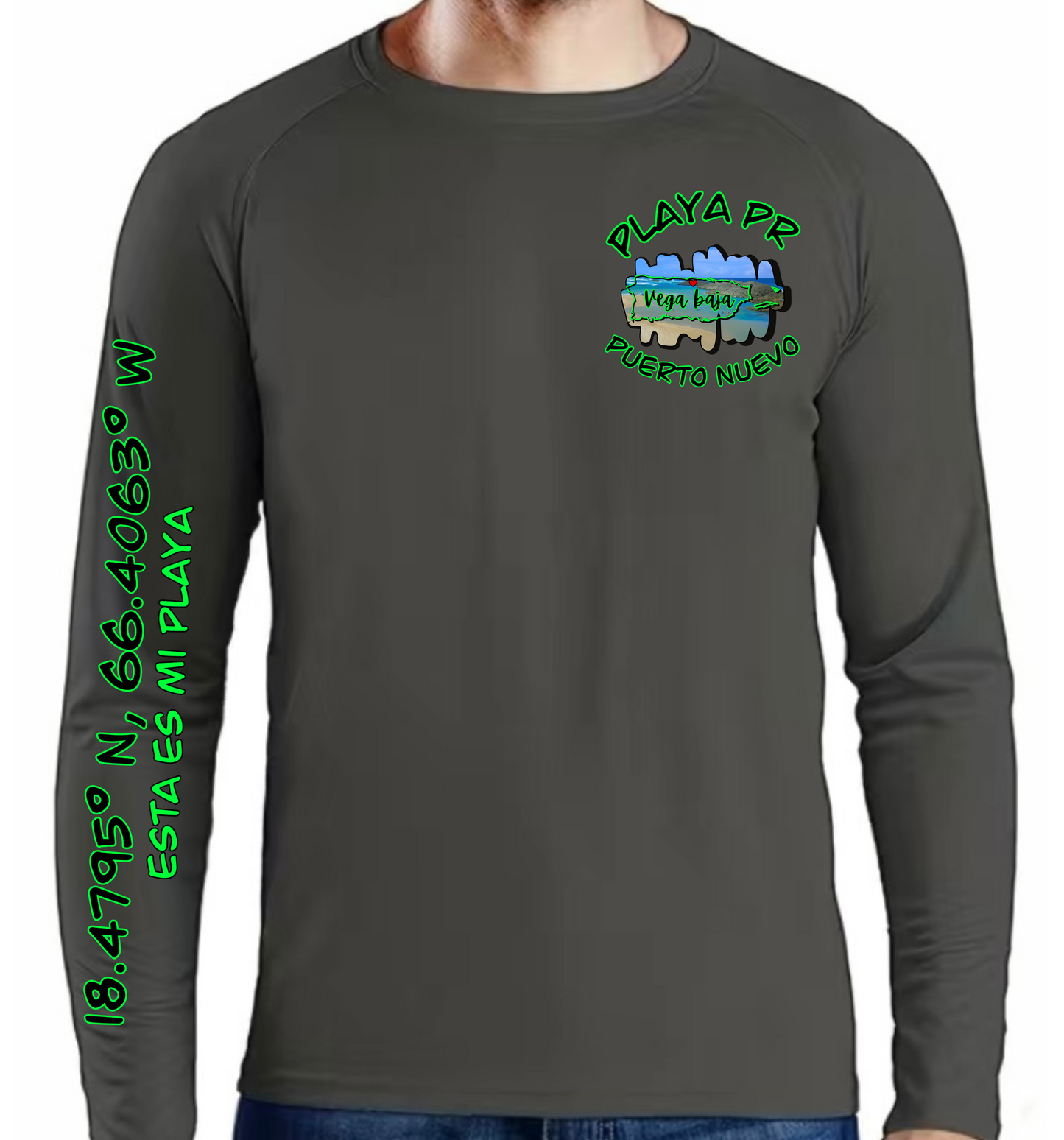 Men's UPF50+ rash guard long sleeve Puerto Nuevo, Vega Baja P.R