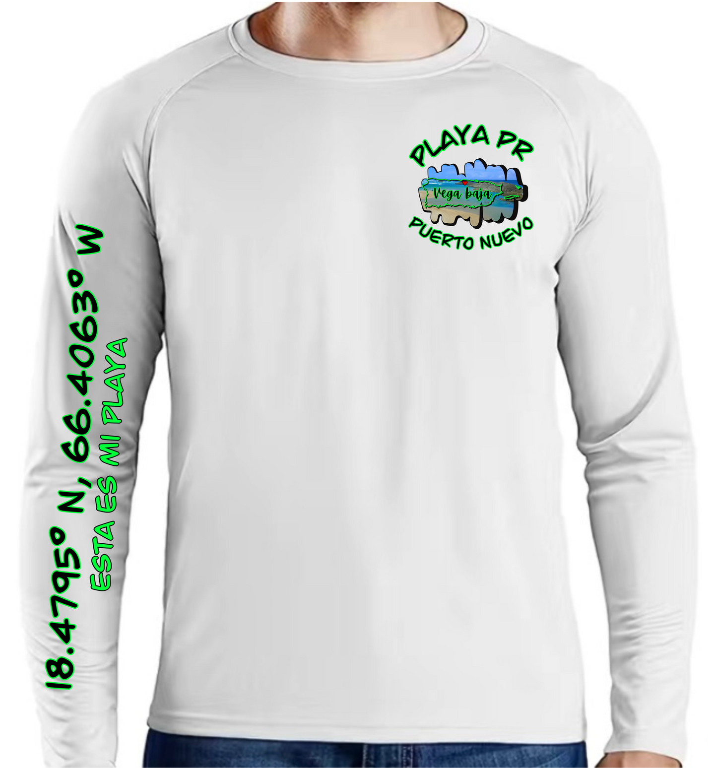 Men's UPF50+ rash guard long sleeve Puerto Nuevo, Vega Baja P.R