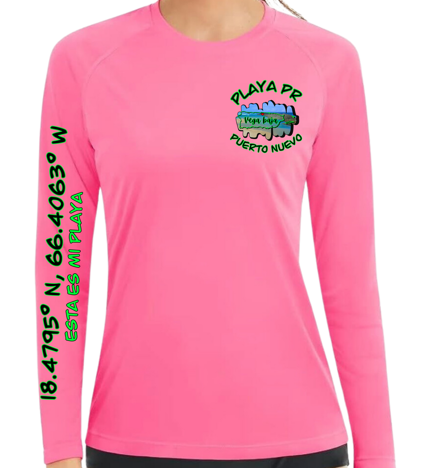 Women's UPF50+ rash guard long sleeve Puerto Nuevo, Vega Baja P.R