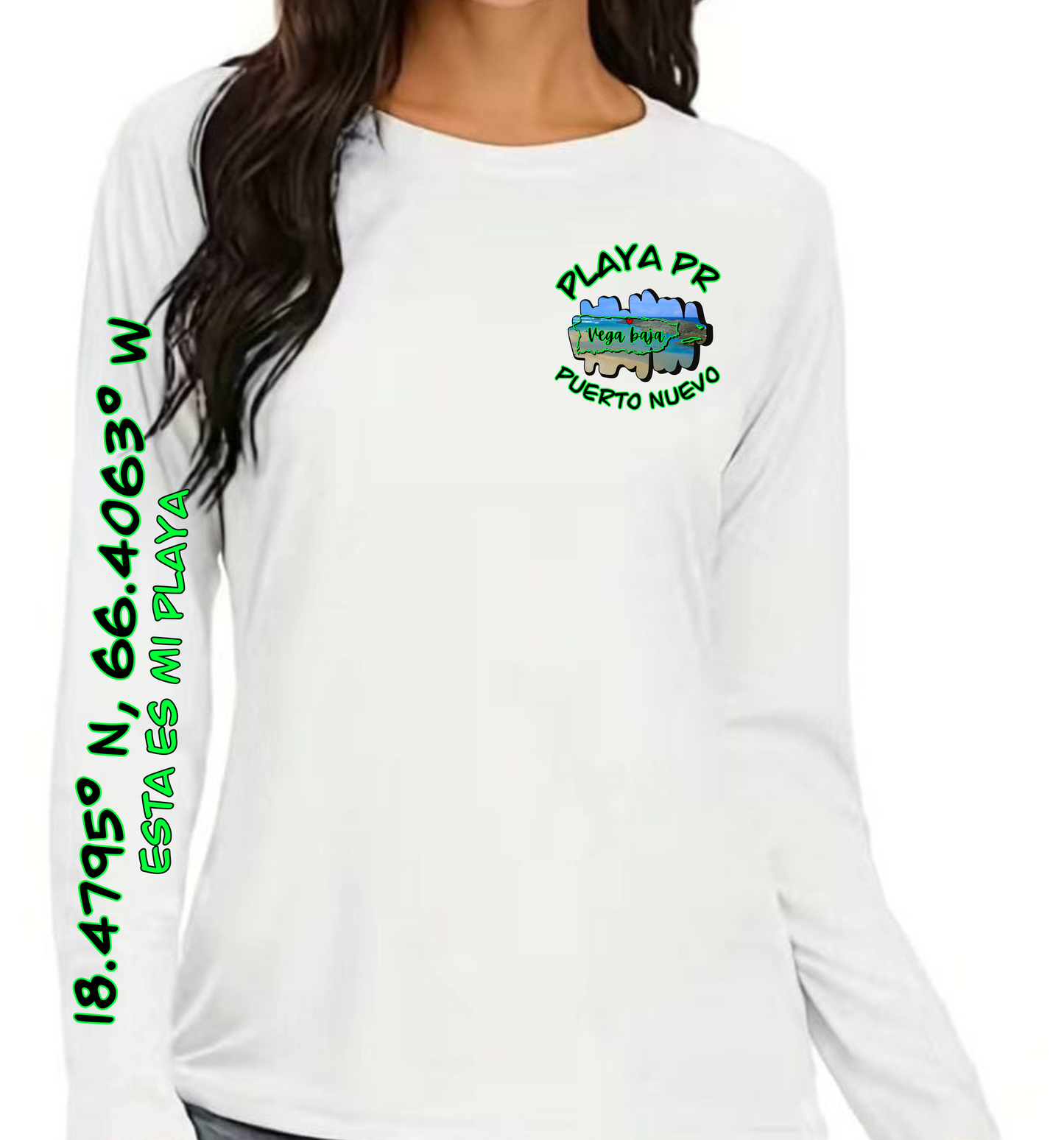 Women's UPF50+ rash guard long sleeve Puerto Nuevo, Vega Baja P.R