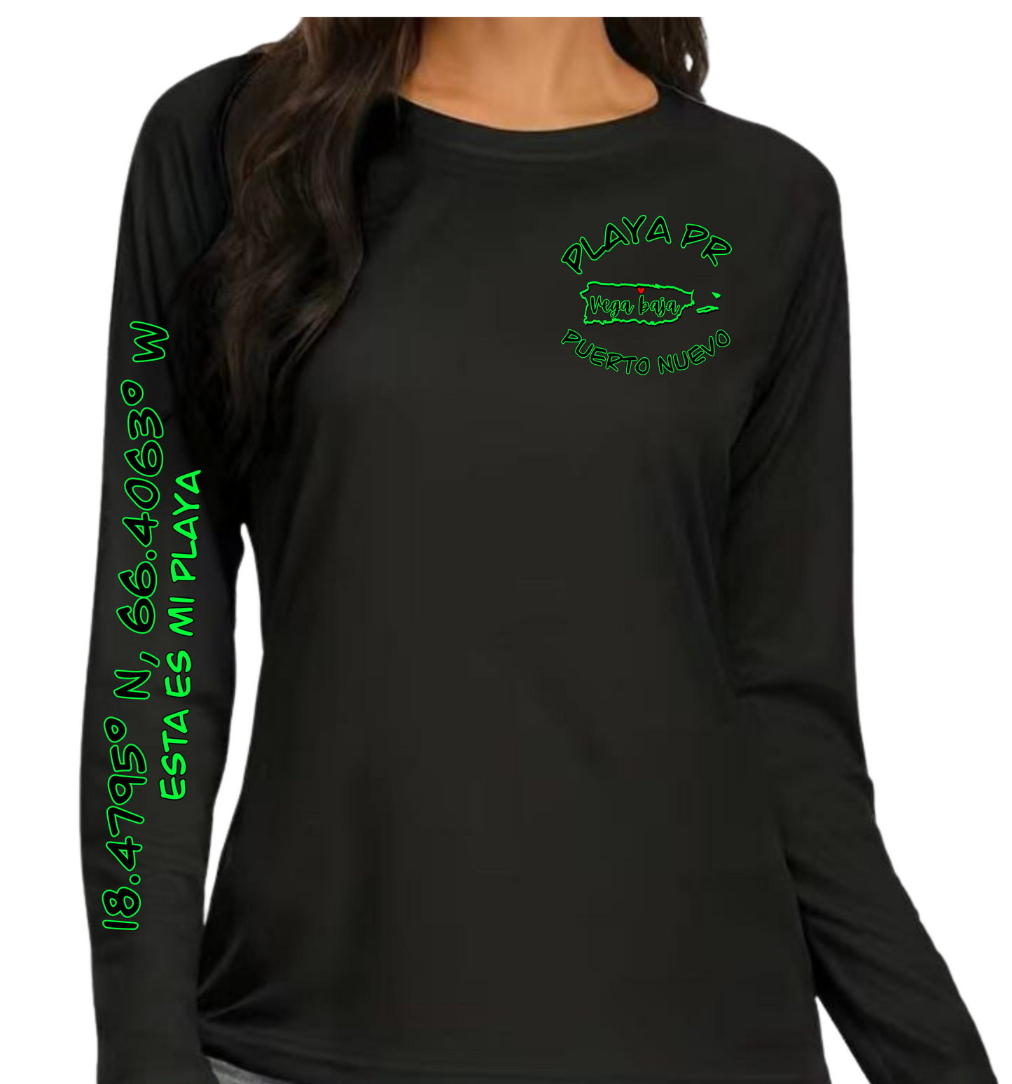 Women's UPF50+ rash guard long sleeve Puerto Nuevo, Vega Baja P.R