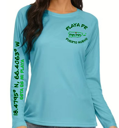 Women's UPF50+ rash guard long sleeve Puerto Nuevo, Vega Baja P.R