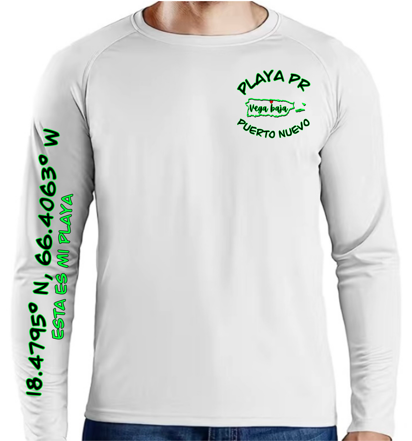 Men's UPF50+ rash guard long sleeve Puerto Nuevo, Vega Baja P.R