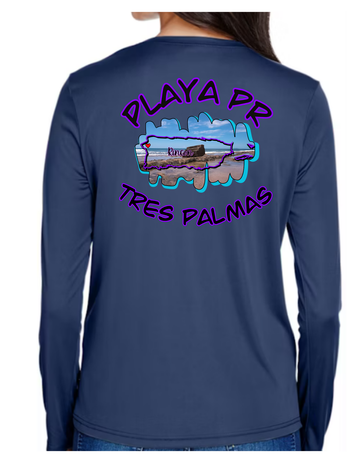Women's UPF50+ rash guard long sleeve Tres Palmas, Rincon P.R
