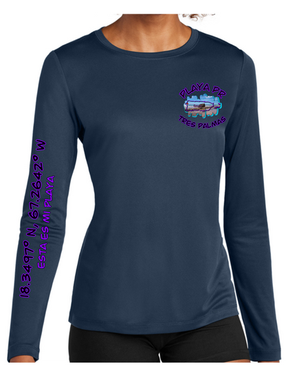 Women's UPF50+ rash guard long sleeve Tres Palmas, Rincon P.R