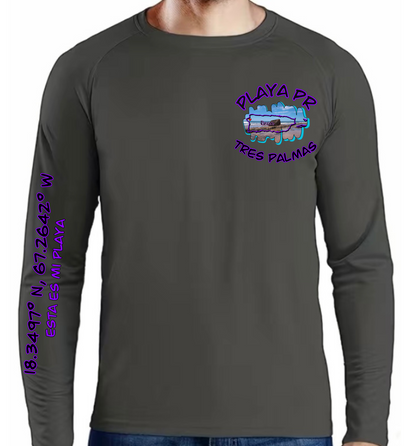 Men's UPF50+ rash guard long Sleeve Tres Palmas, Rincon P.R