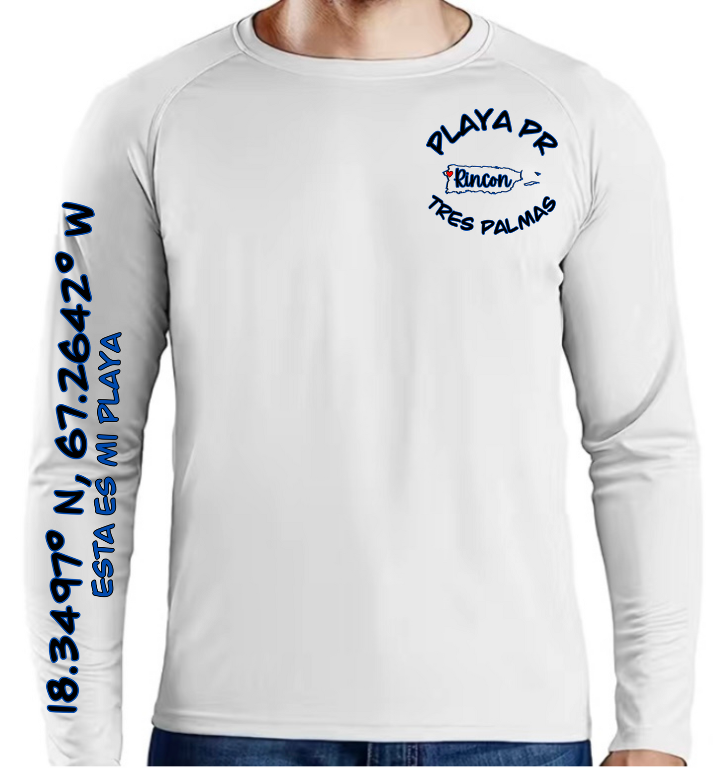 Men's UPF50+ rash guard long Sleeve Tres Palmas, Rincon P.R